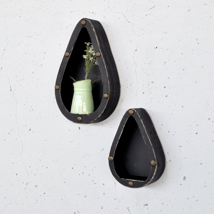 Hanah Home Estantería Decorativa de Madera Negra Raf291